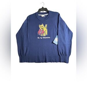 Life Is Good Navy Blue Sweatshirt with Heart Accent